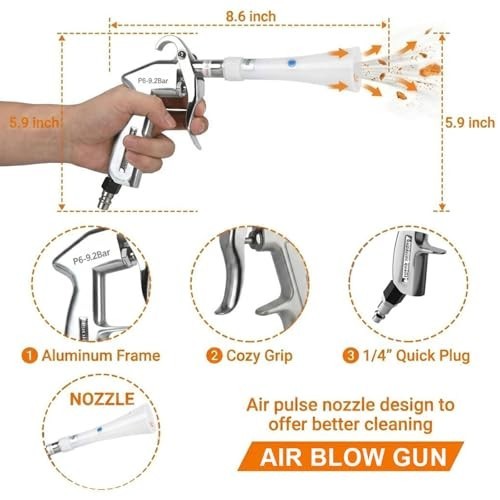 Tornado Detailing Car Cleaning Gun with Metal Nozzle | Interior Drying Air Gun |