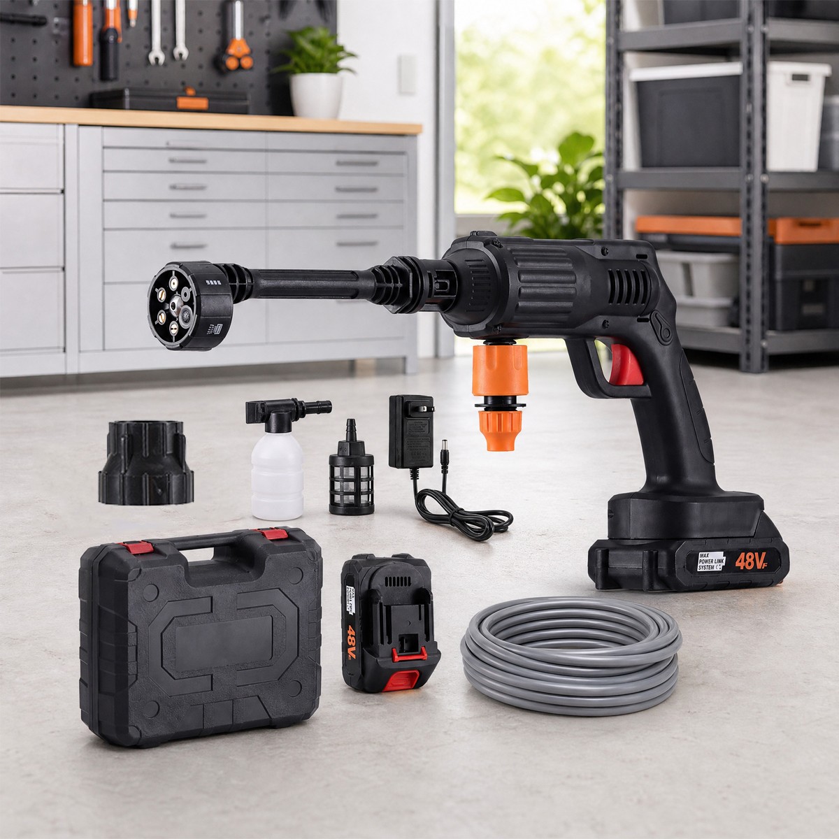 Portable Cordless Electric High Pressure Water Spray Gun Car Washer Cleaner Tool