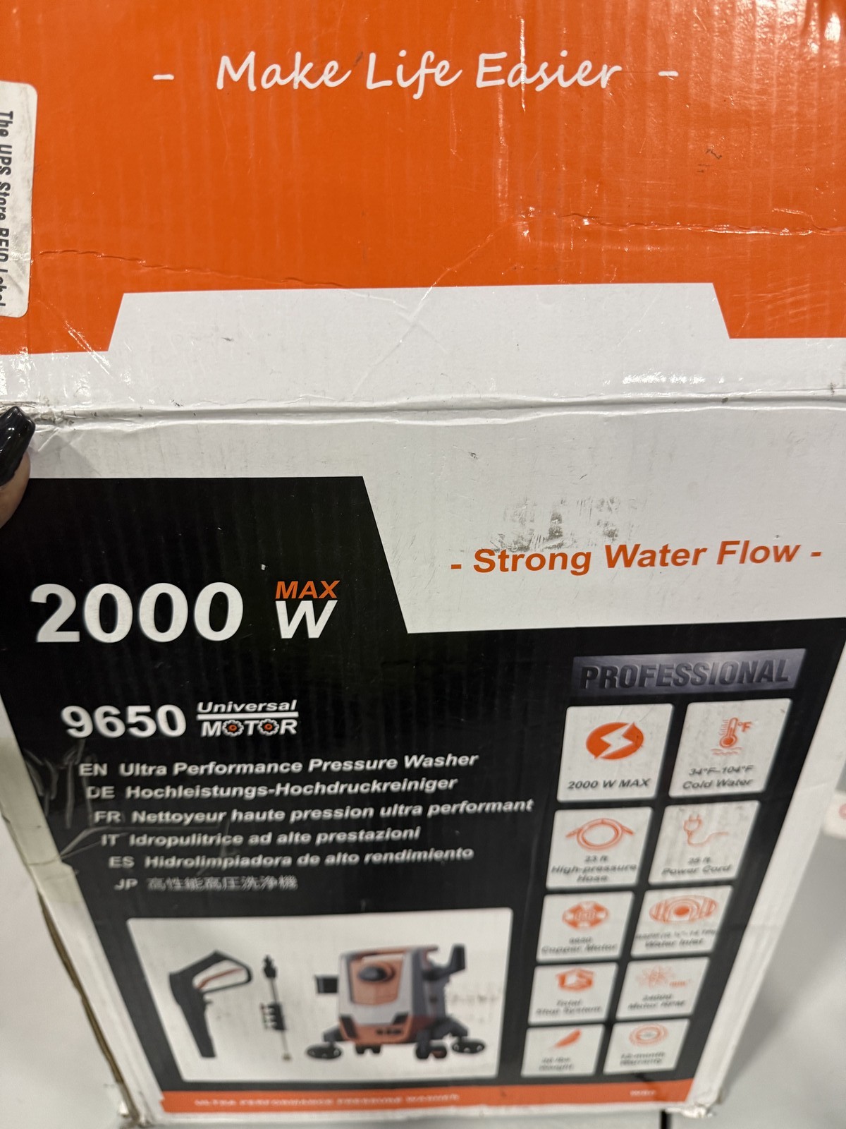 ETOOLAB PRESSURE WASHER POWER CANNON 4 QUICK CONNECT NOZZLES 23FT – ORANGE/GRAY