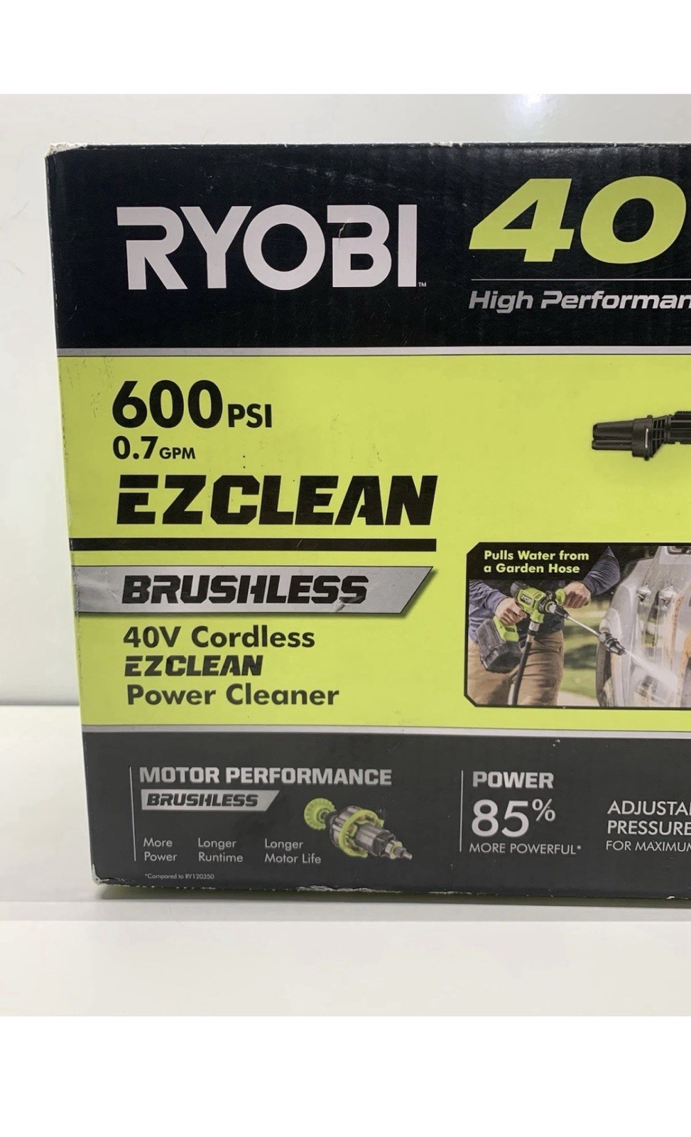Ryobi 40V HP 600 PSI EZ Clean Power Cleaner Brushless Kit (Tool Only) RY124052