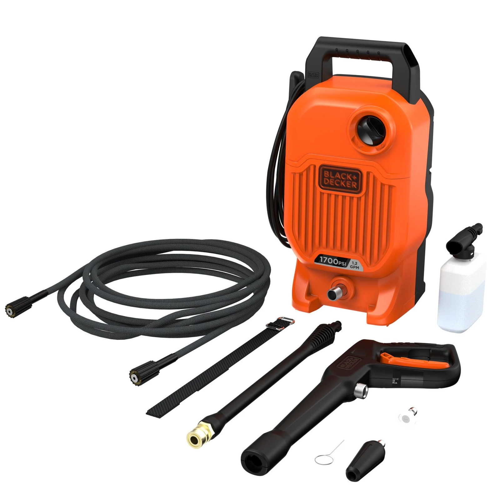 BLACK+DECKER Electric Cold Water Pressure Washer (1,700 PSI/1.2 gpm) – BEPW1700