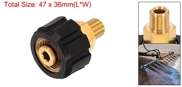 M22 14mm Female to G1/4″ Male 47mm Brass Fittings Pressure Washer Adapter