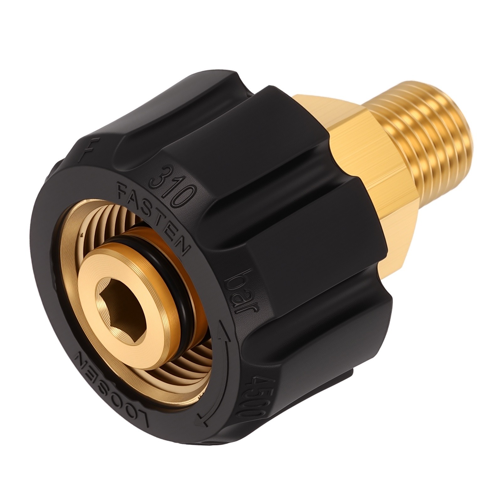 M22 14mm Female to G1/4″ Male 47mm Brass Fittings Pressure Washer Adapter