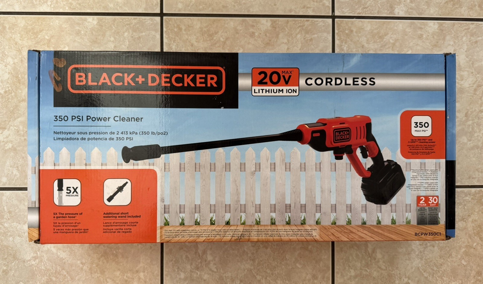 Black & Decker BCPW350C1 20V MAX Cordless Power Cleaner New
