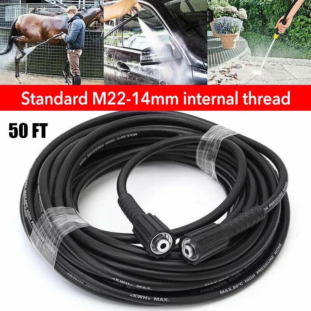50FT High Pressure Washer Hose 5800 PSI M22-14MM Power Washer Extension Hose