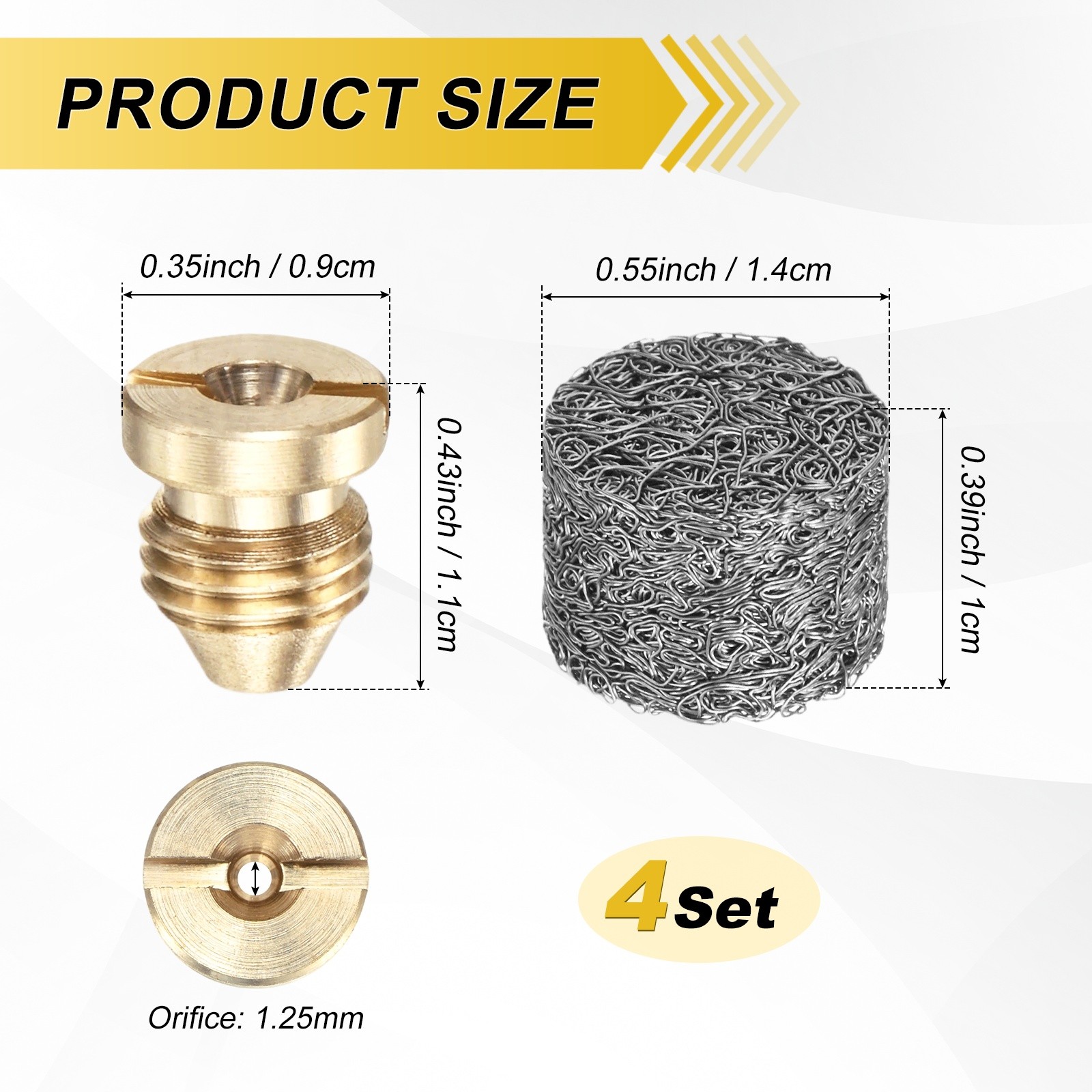 1-Set 1.25mm Copper Orifice Foam Cannon Nozzles and Single Layer Foam Maker Mesh