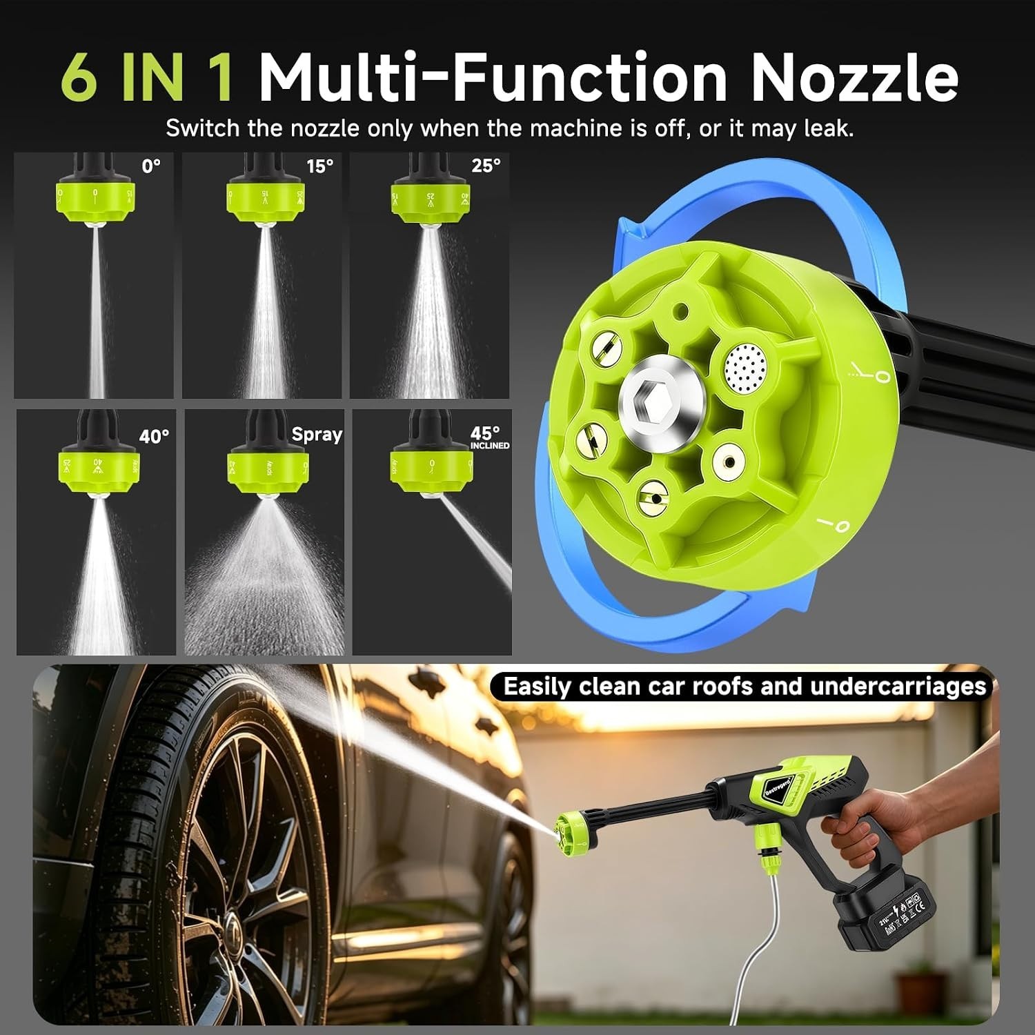 Cordless Portable Washer Battery Operated, 800 PSI Portable Handheld Washer 16ft