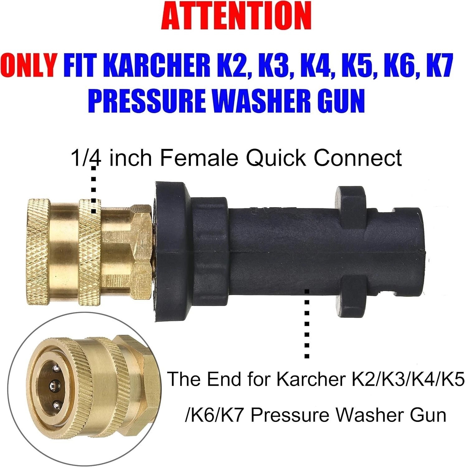 Effortless Cleaning: 1 Liter Foam Cannon with 5 Nozzle Tips for Karcher Washers