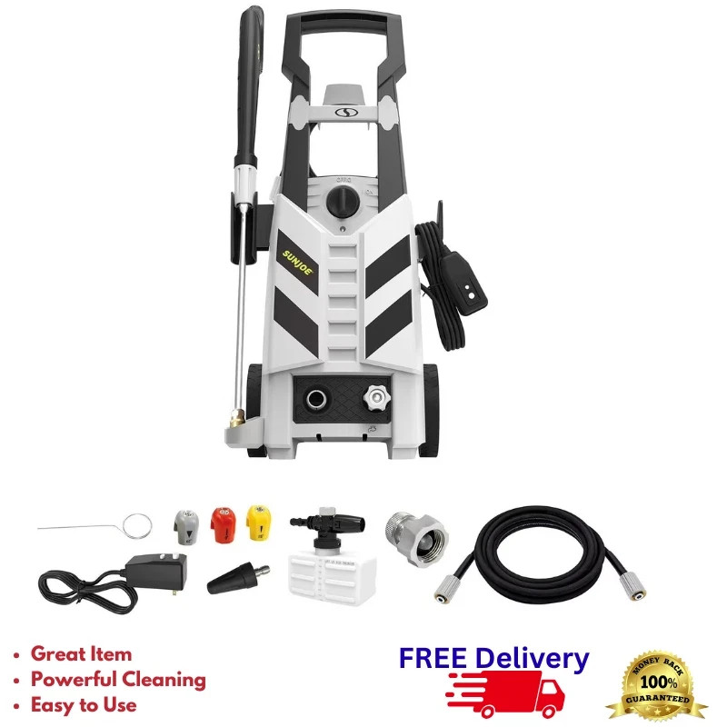 Sun Joe Electric Pressure Washer 2200 PSI 1.1 GPM Power Washer Foam Cannon Turbo