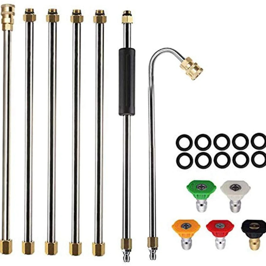 High Pressure Washer Extension Rod 1/4 Inch Connection Nozzles for Roof Gutter C
