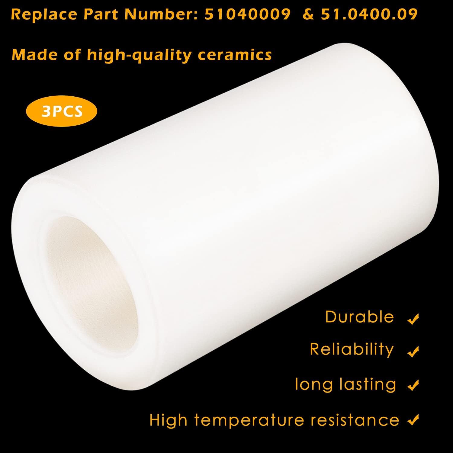 3PCS General Pump Piston Replace Ceramic 15mm 51040009 for TP Pumps (15x25x9 mm)