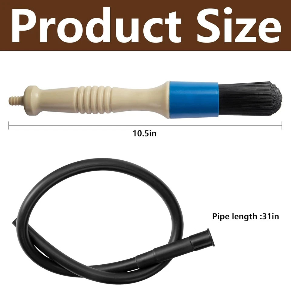 Parts Washer Brush with Hose- Wear Resistant Parts Cleaning Brush with 31 Inch L
