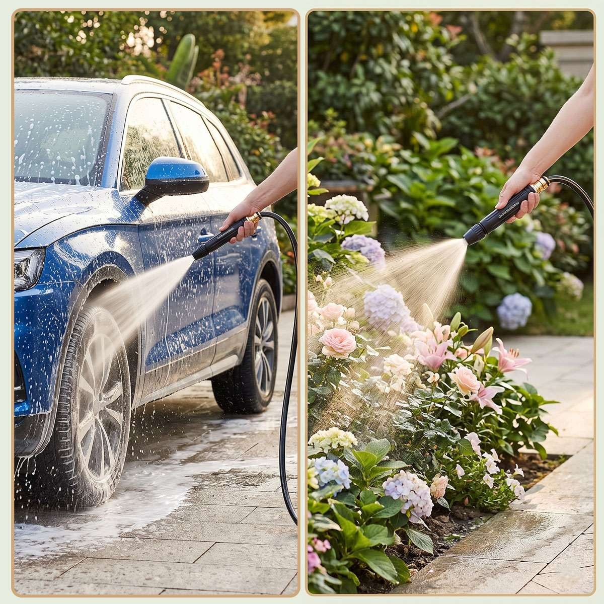 High Pressure Water Gun Hose Nozzle Spray for Car Wash Garden Pressure Booster