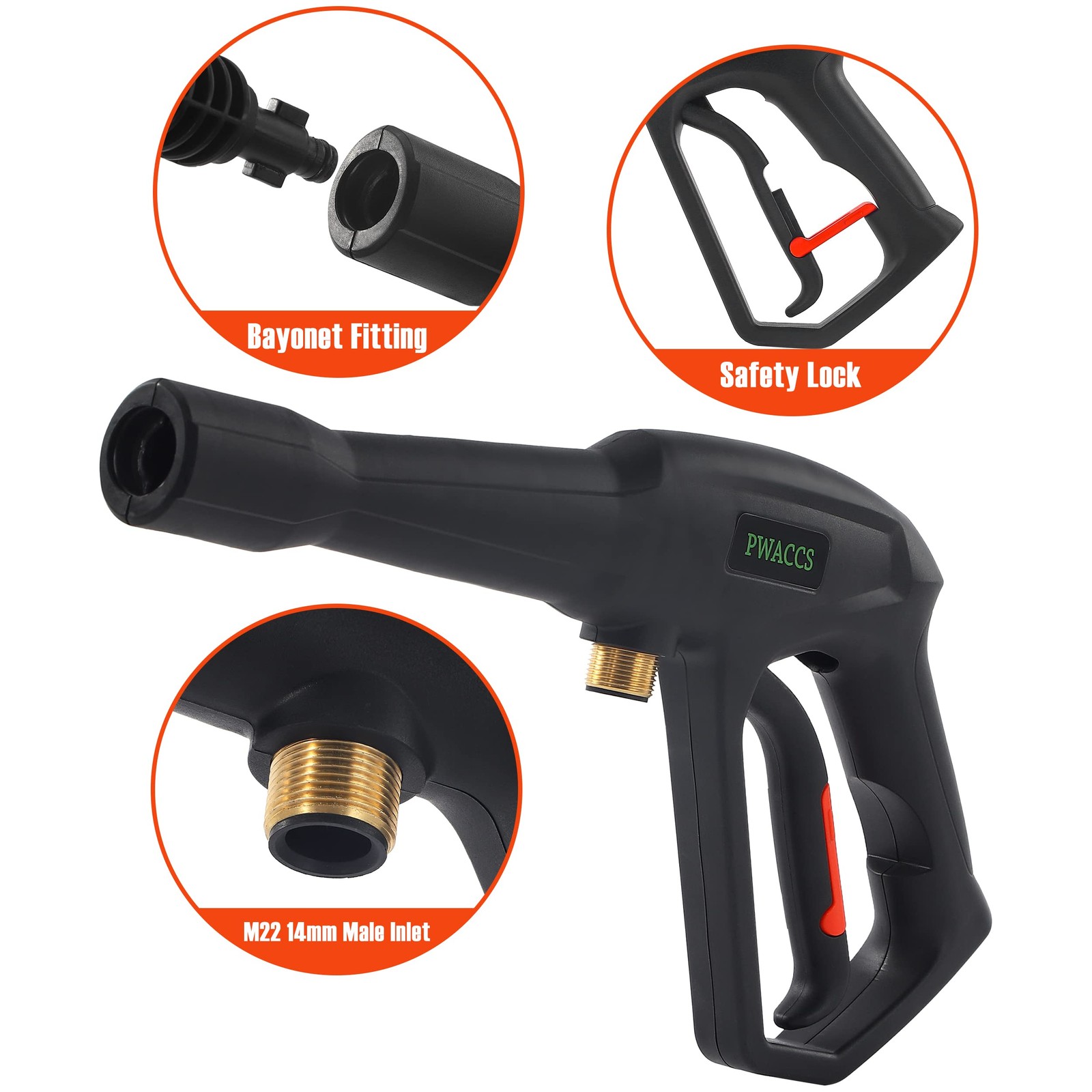 Pressure Washer Gun Replacement with Extension Wand Kit Power Washing Trigger