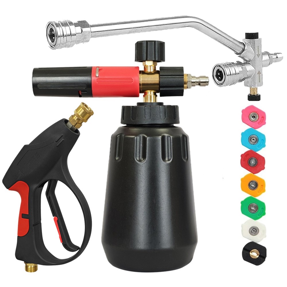 Pressure Washer Gun Car Wash Soap Lance Cannon Spray Jet Bottle Snow Foam Kit