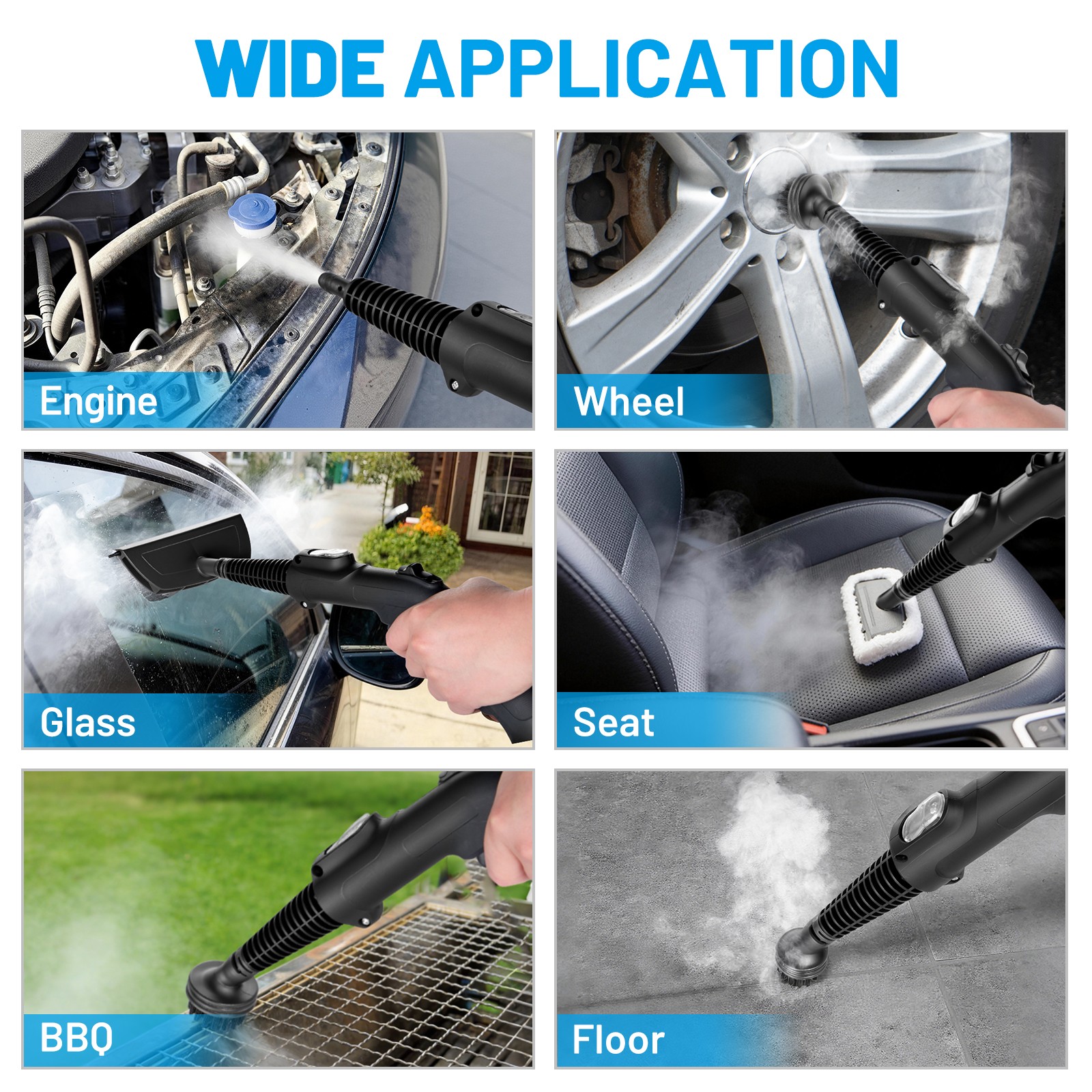Heavy Duty 2-in-1 Pressure Washer & Steam Cleaner 3000 PSI 120V Electric