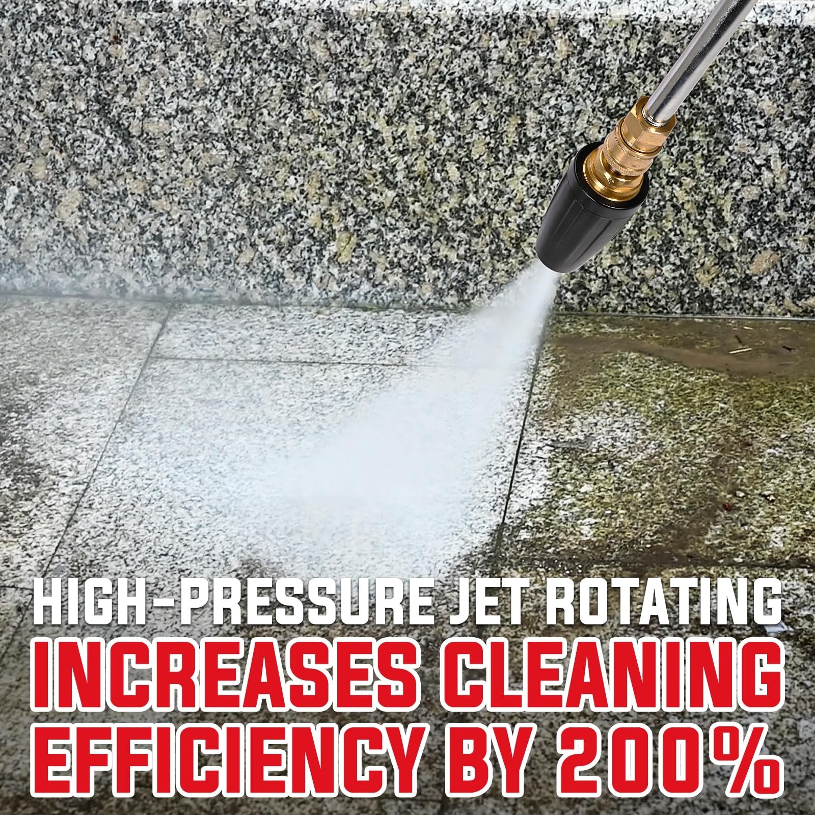 Turbo Nozzle Pressure Washer Tips – 360° Rotating Spray, 3600 PSI, 4.0 GPM, 1/4″