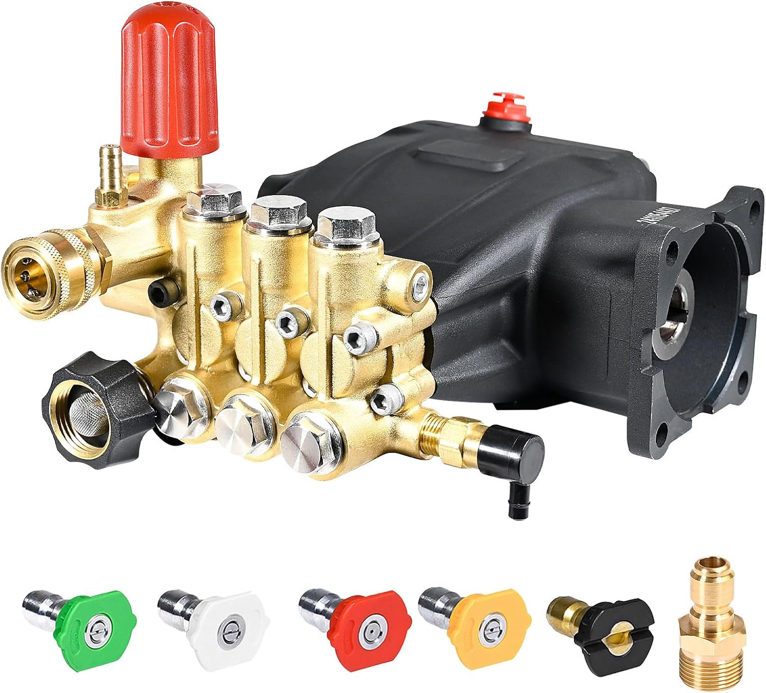 Pressure Washer Pump 3400 PSI Max 3.0 GPM, 3/4 Inch Shaft Horizontal Triplex Plu