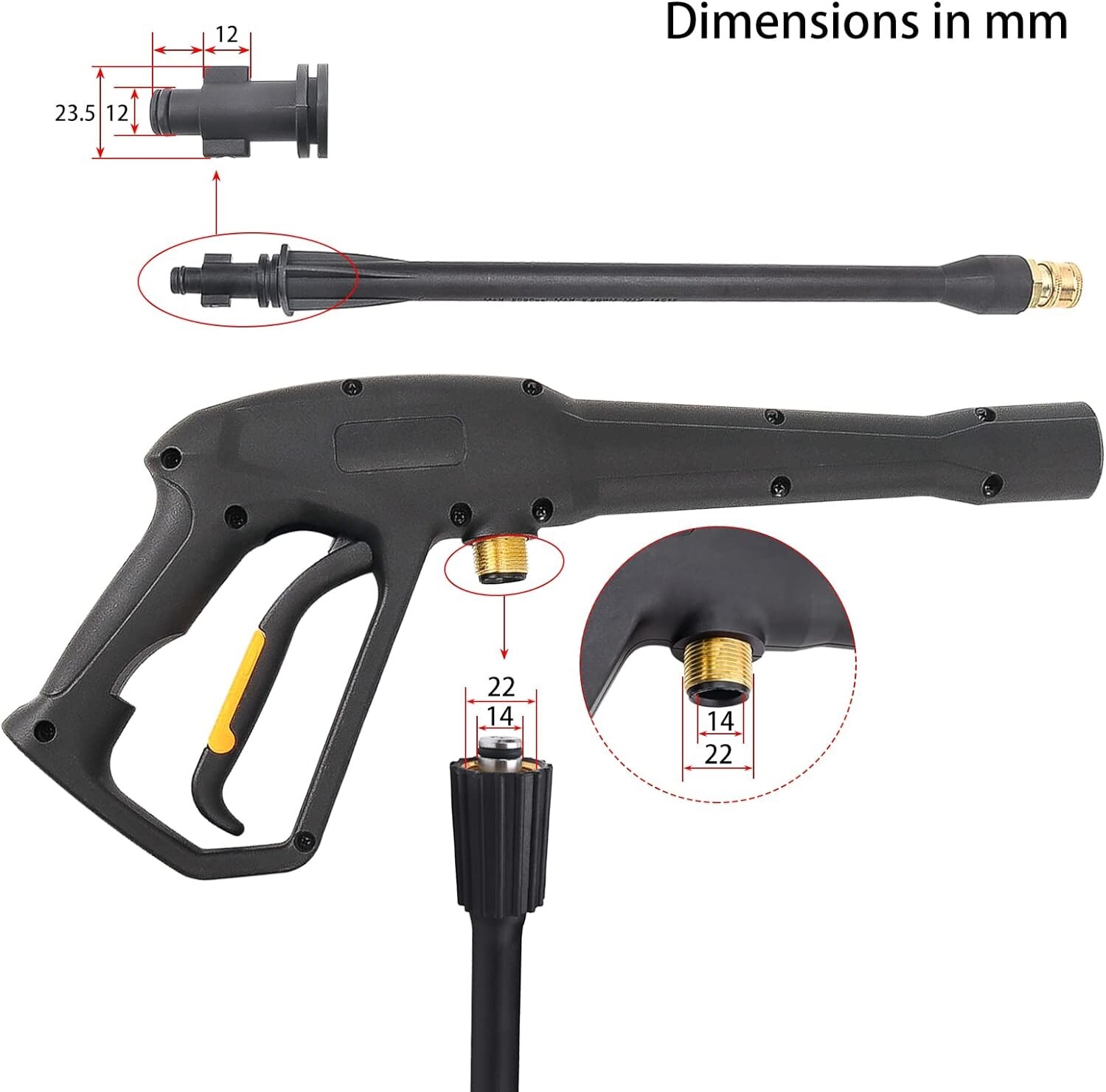 Versatile High-Pressure Spray Gun Wand Kit – Fits Most Electric Pressure Washers