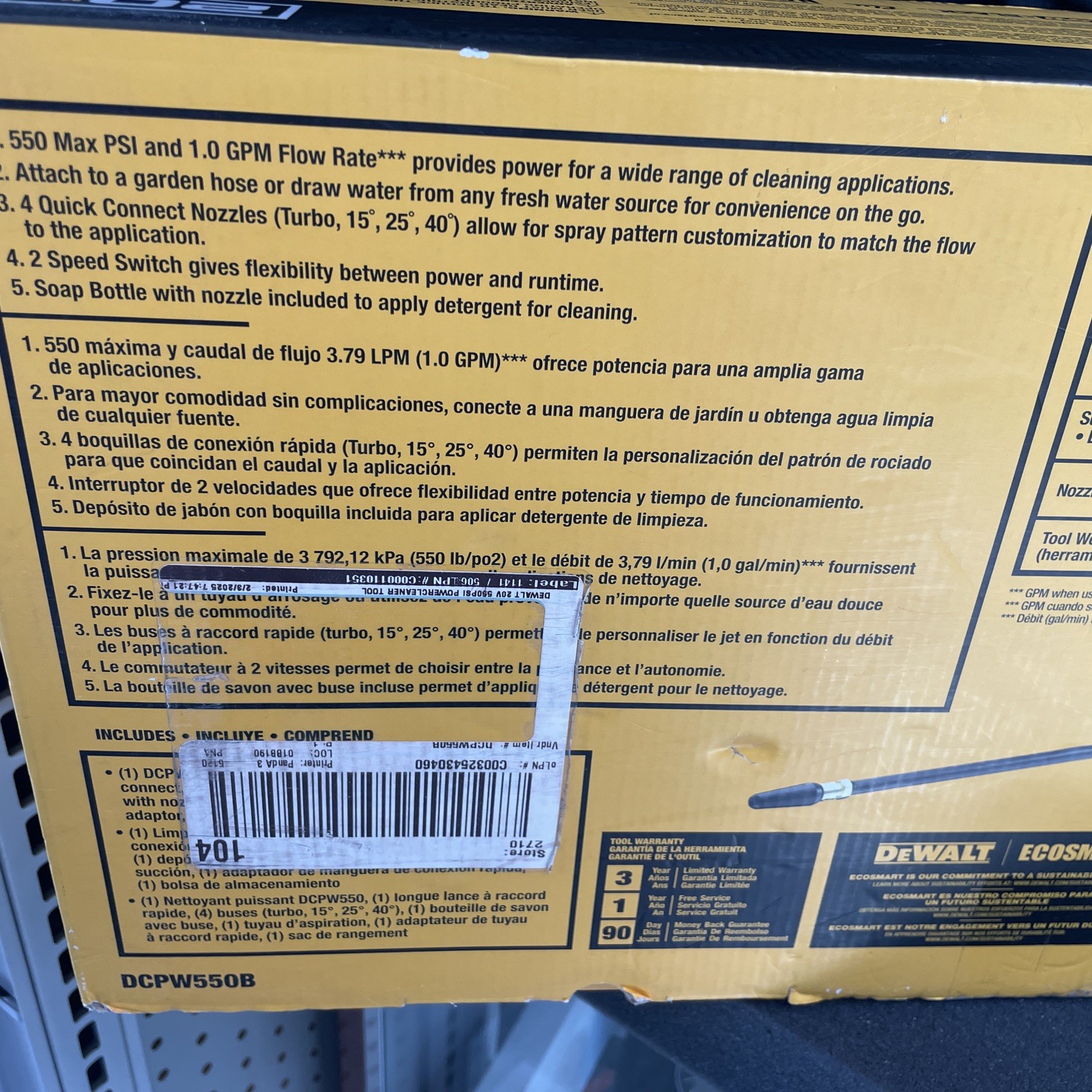 DEWALT DCPW550B Power Cleaner Cordless Pressure Washer