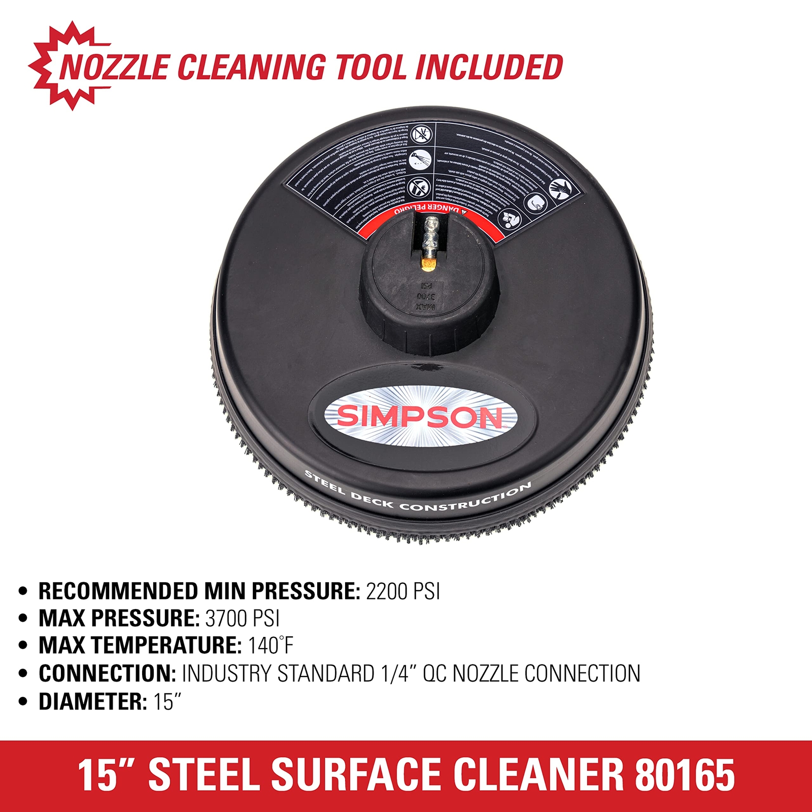 Simpson 80165 Universal Scrubber, 1/4″ Quick Connection Black