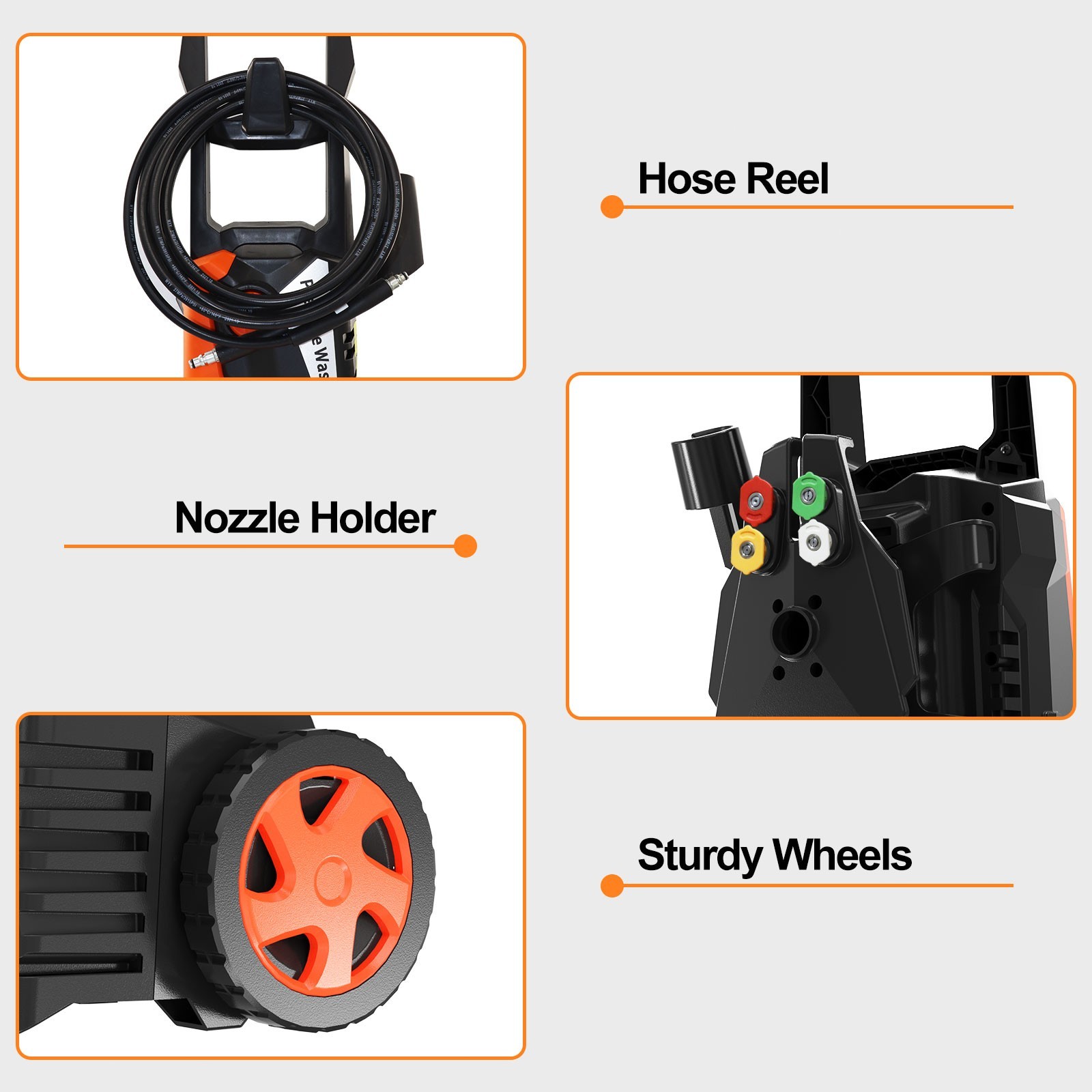 Pressure Washer 4200PSI 2.5GPM, 4 Nozzles, Stainless Steel Lance, for Car Wash