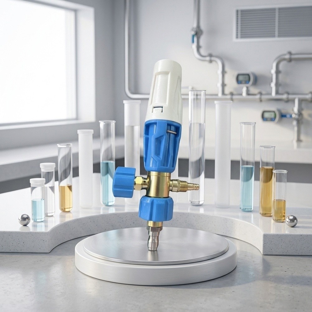 Blue Plastic and Metal Foam Pot Spray Head Compatible with Bubble Foam Pots