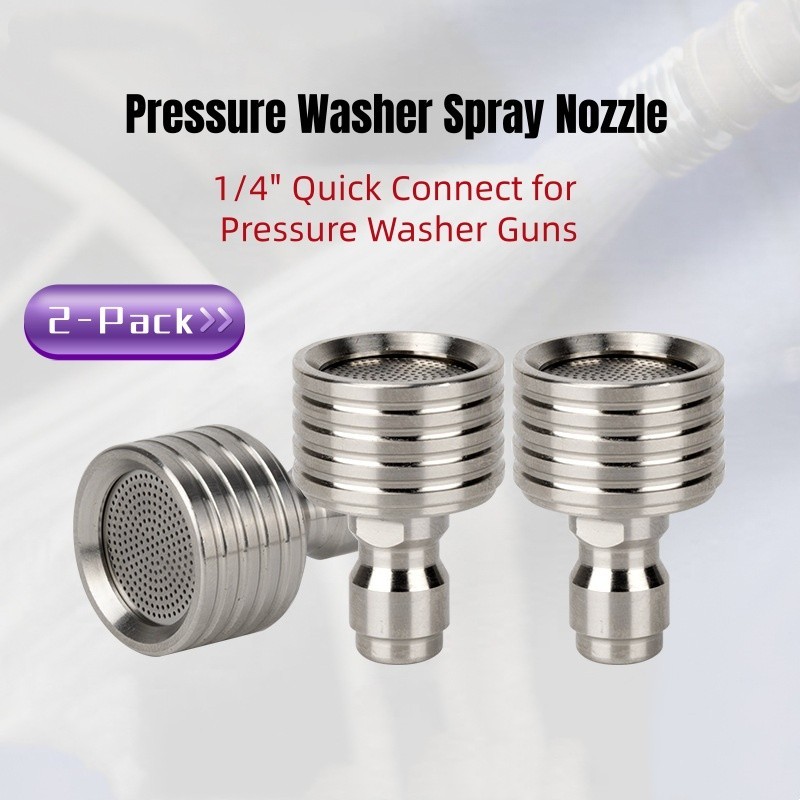 2Pcs High Pressure Washer Nozzle Tips, 1/4″ Quick Connect, 0.4mm Orifice, Steel