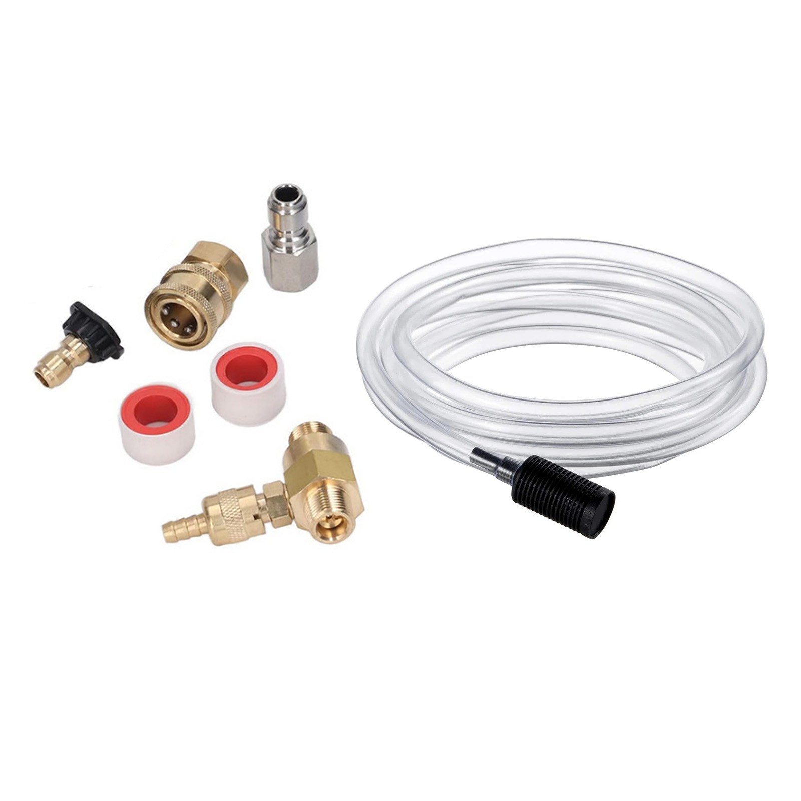 Pressure Washer Soap Injector Kit Downstream 3/8″ 4000 PSI with 10ft Hose Line