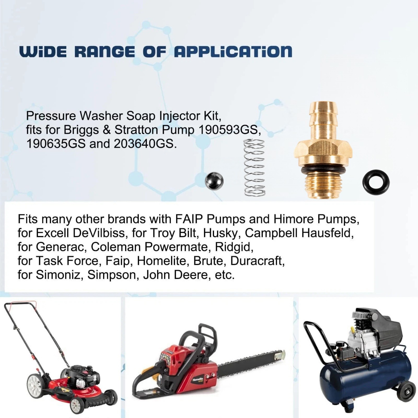 Professional Chemical Injector Replacement Part Kit for Pressure Washer Systems