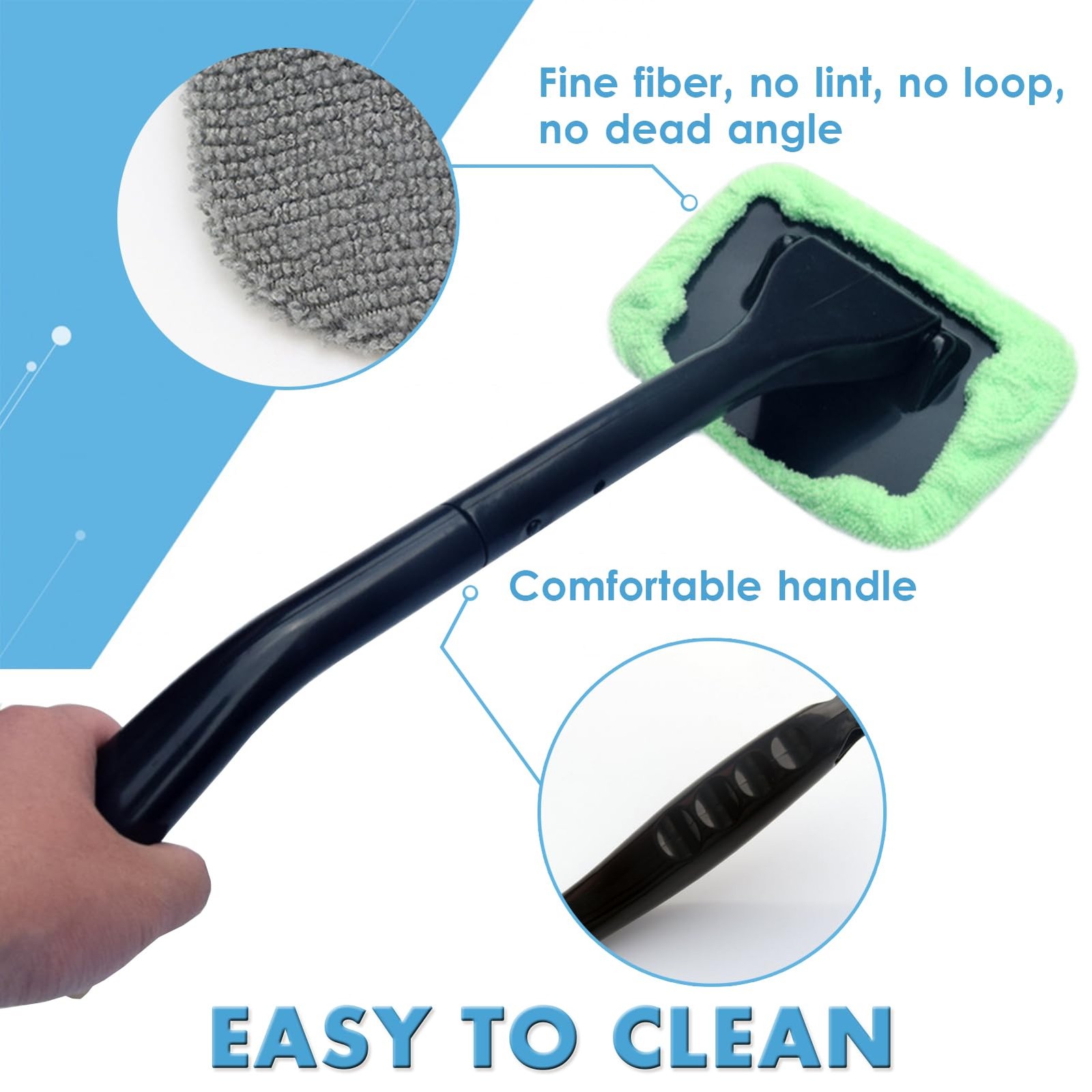 WenMei Car Cleaning Window Tool,Car Exterior&Inside Windshield Green