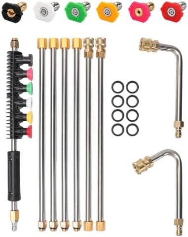 Pressure Washer Extension Wand 9 Pack with 6 Nozzle Tips 4000 PSI