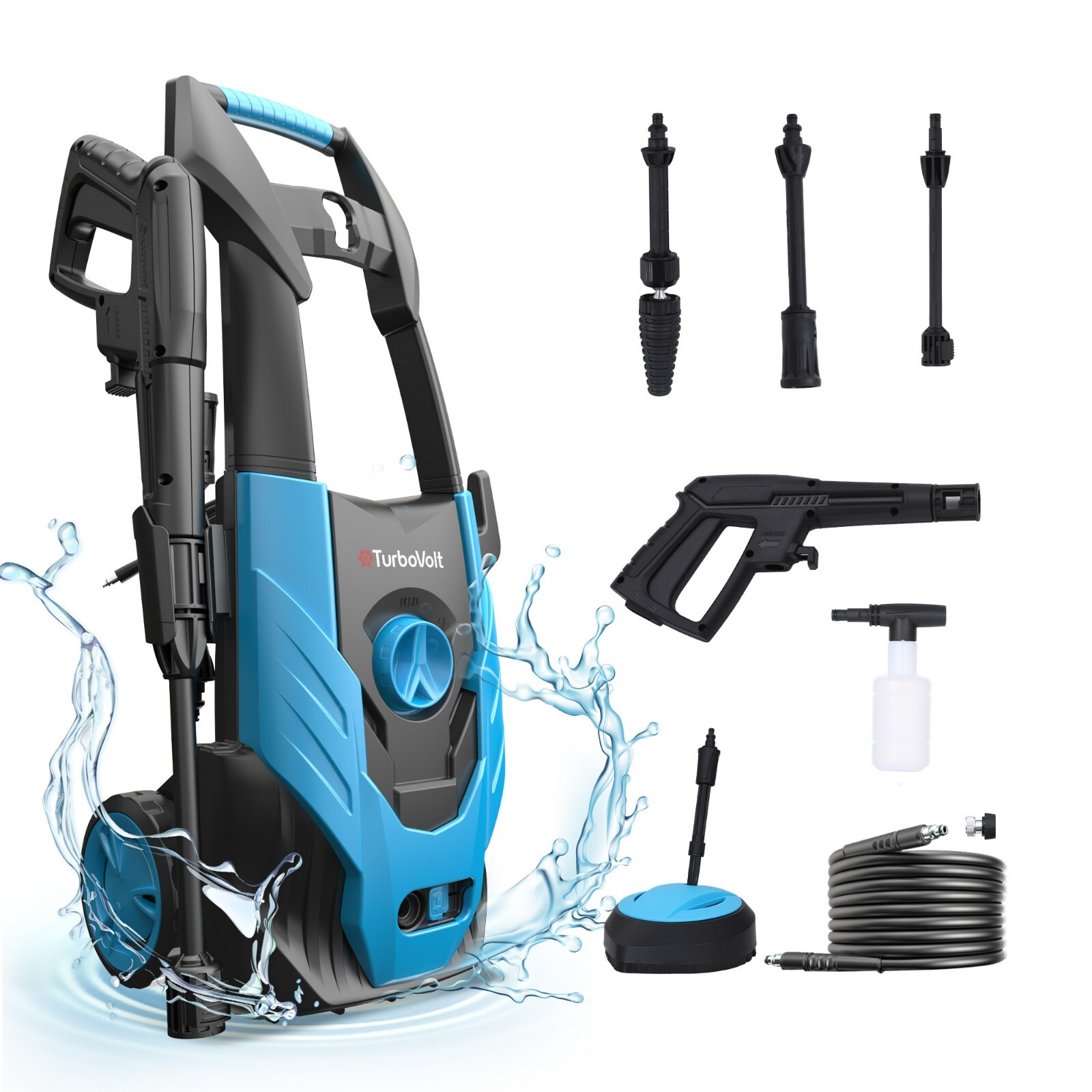 1600PSI Pressure Electric High Pressure Washer 1.71GPM for Car Motor Jet