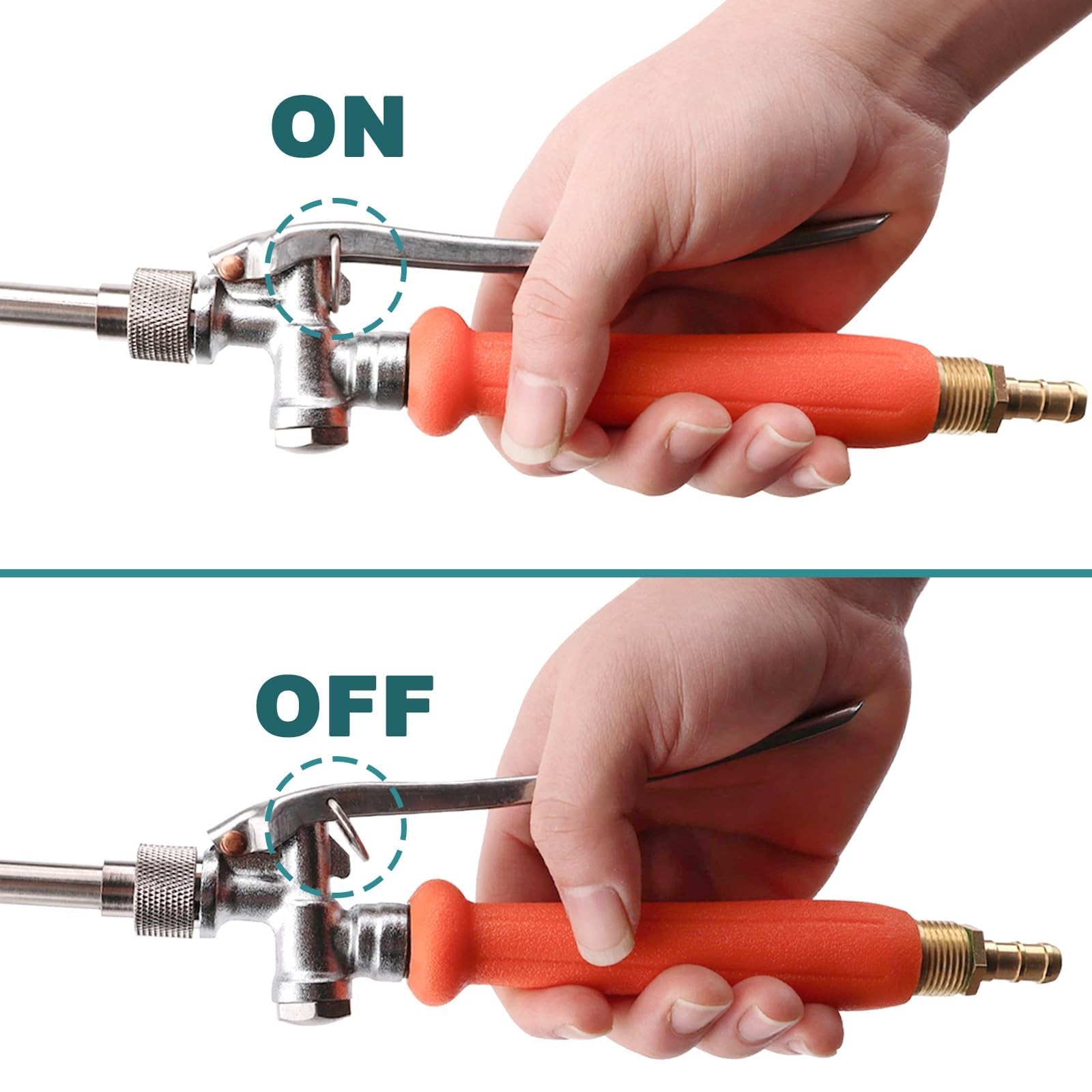 Sprayer Wand, 44″ all metal for 1/2″ & 3/8″ Hose 44 inches, Orange