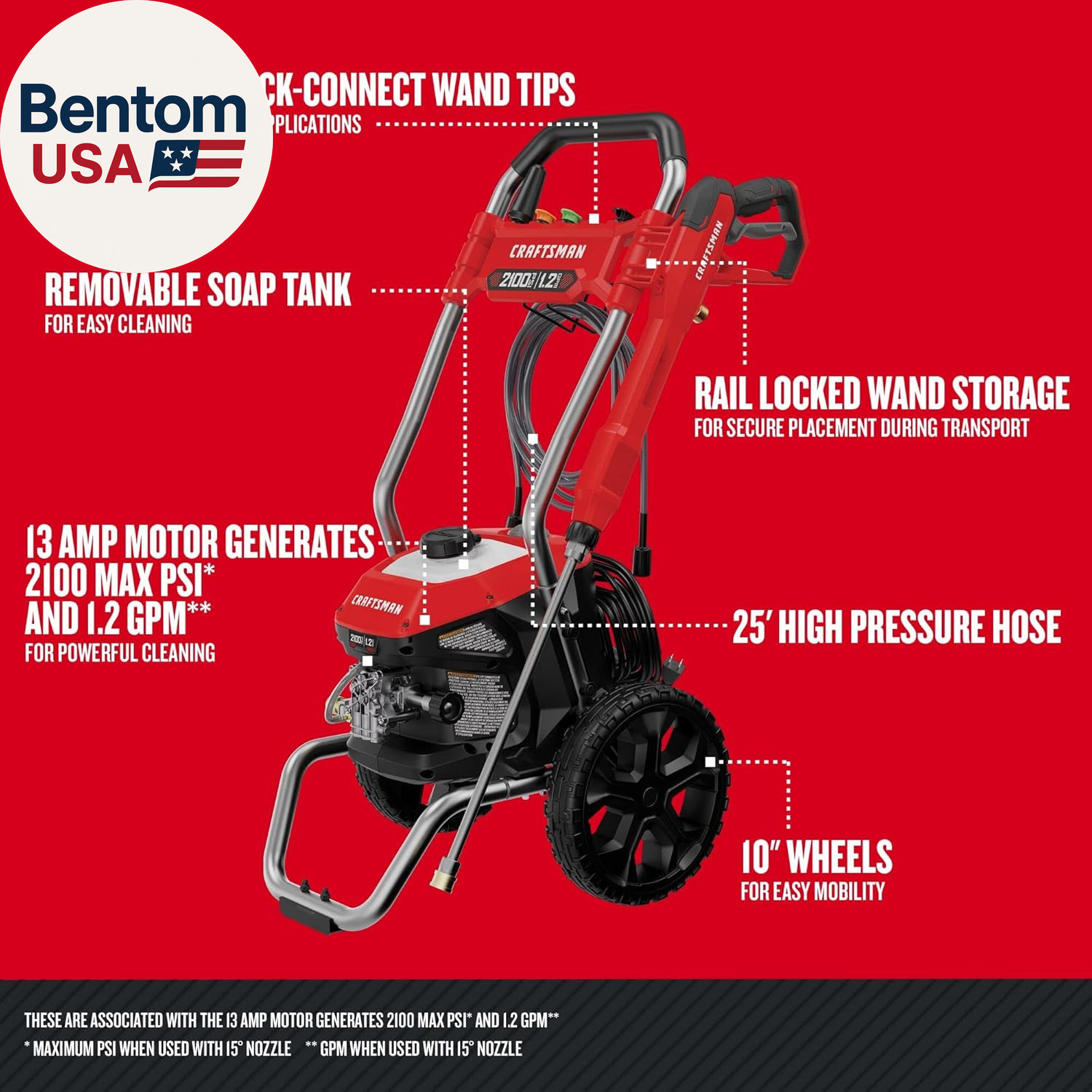 Electric Pressure Washer, Cold Water, 2100-PSI, 1.2 GPM, Corded (CMEPW2100)