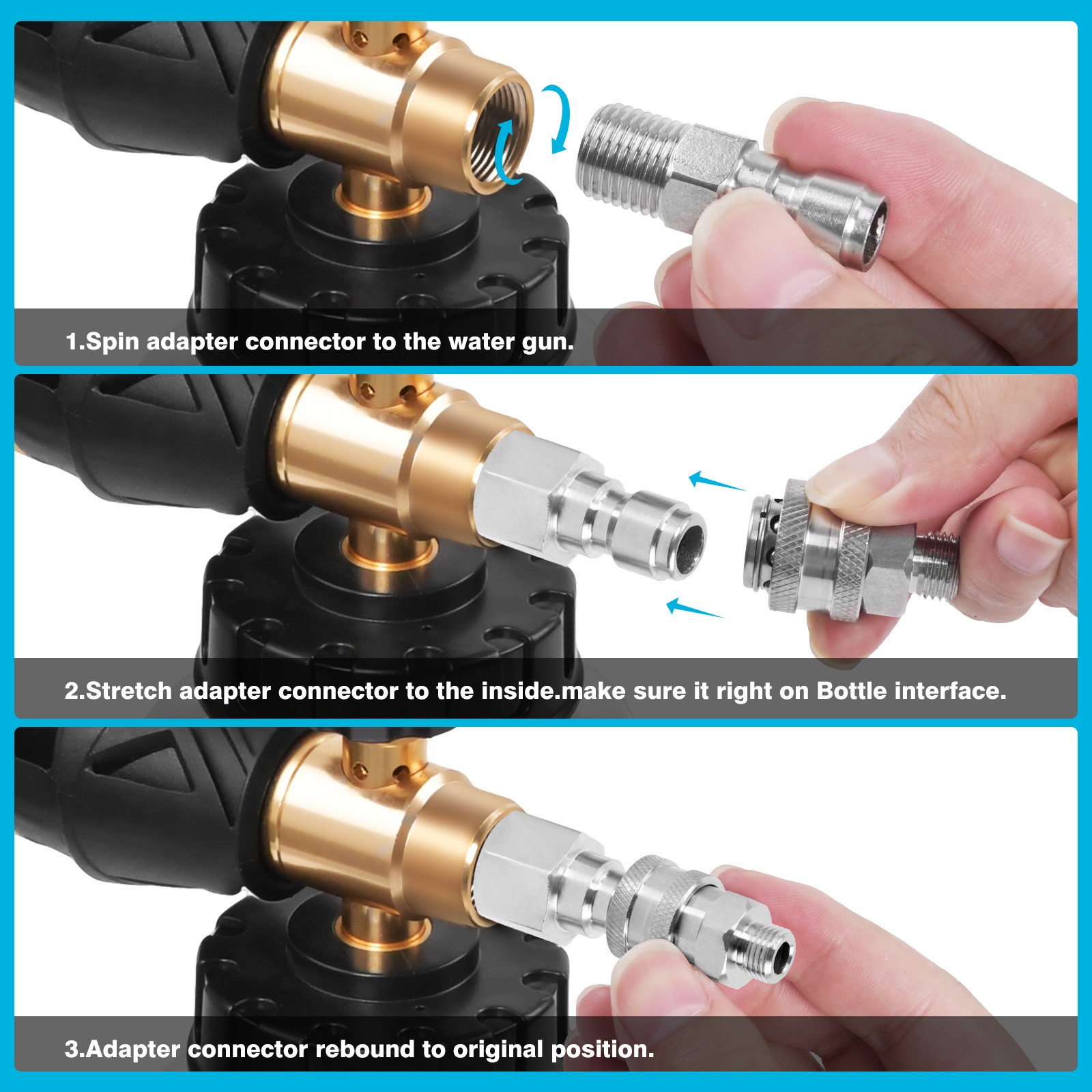 NPT 1/4 Inch Pressure Washer Coupler Quick Connect Plug Pressure Washer Adapter