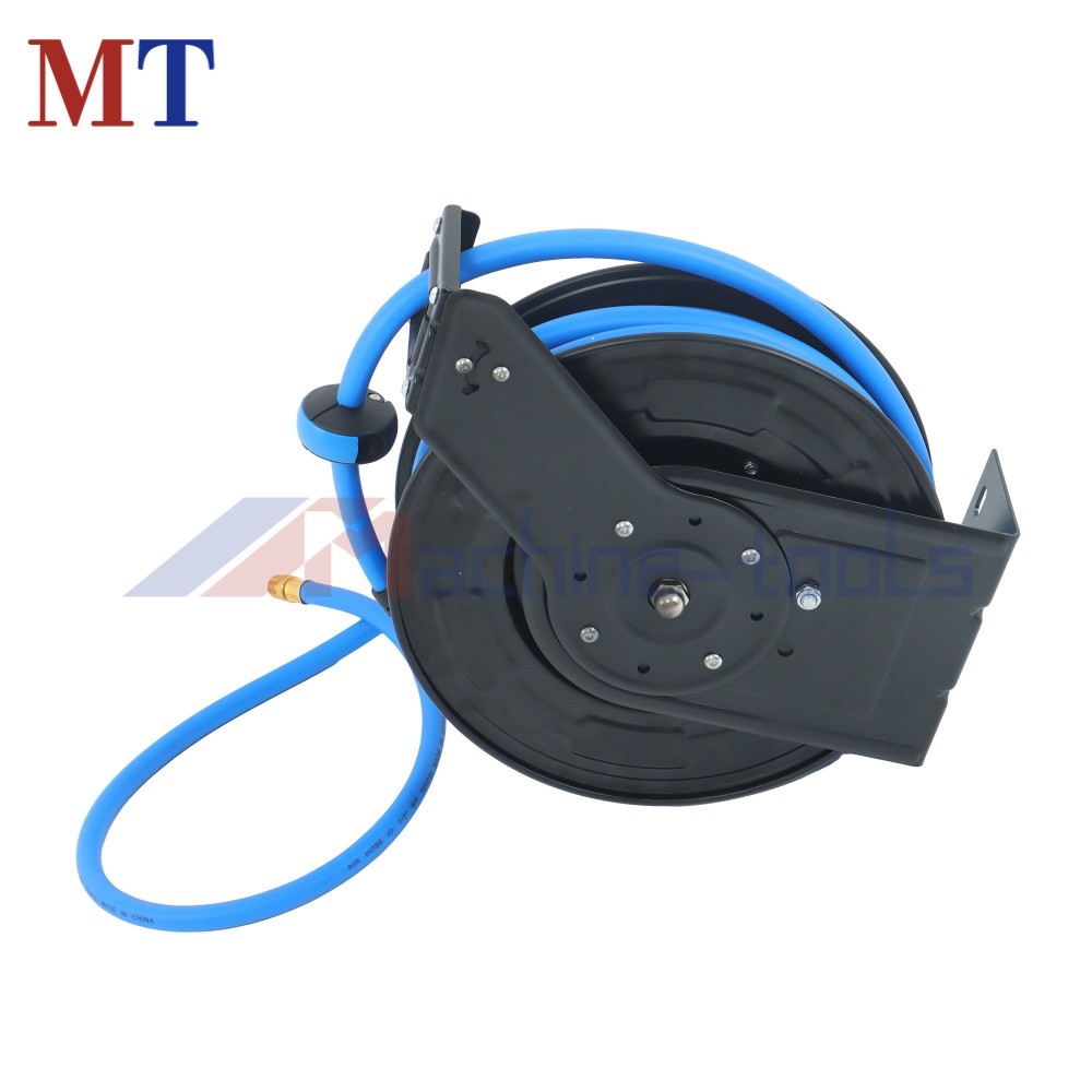 Air Hose Reel 1/2 in x 50 ft Wall Mount Auto Rewind Retractable Reel W/ Air Hose