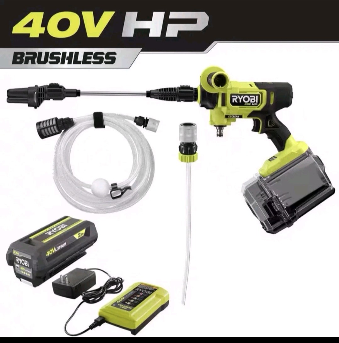 40-Volt HP Brushless EZClean 600 PSI 0.7 GPM Cold Water Power Cleaner with 2.0