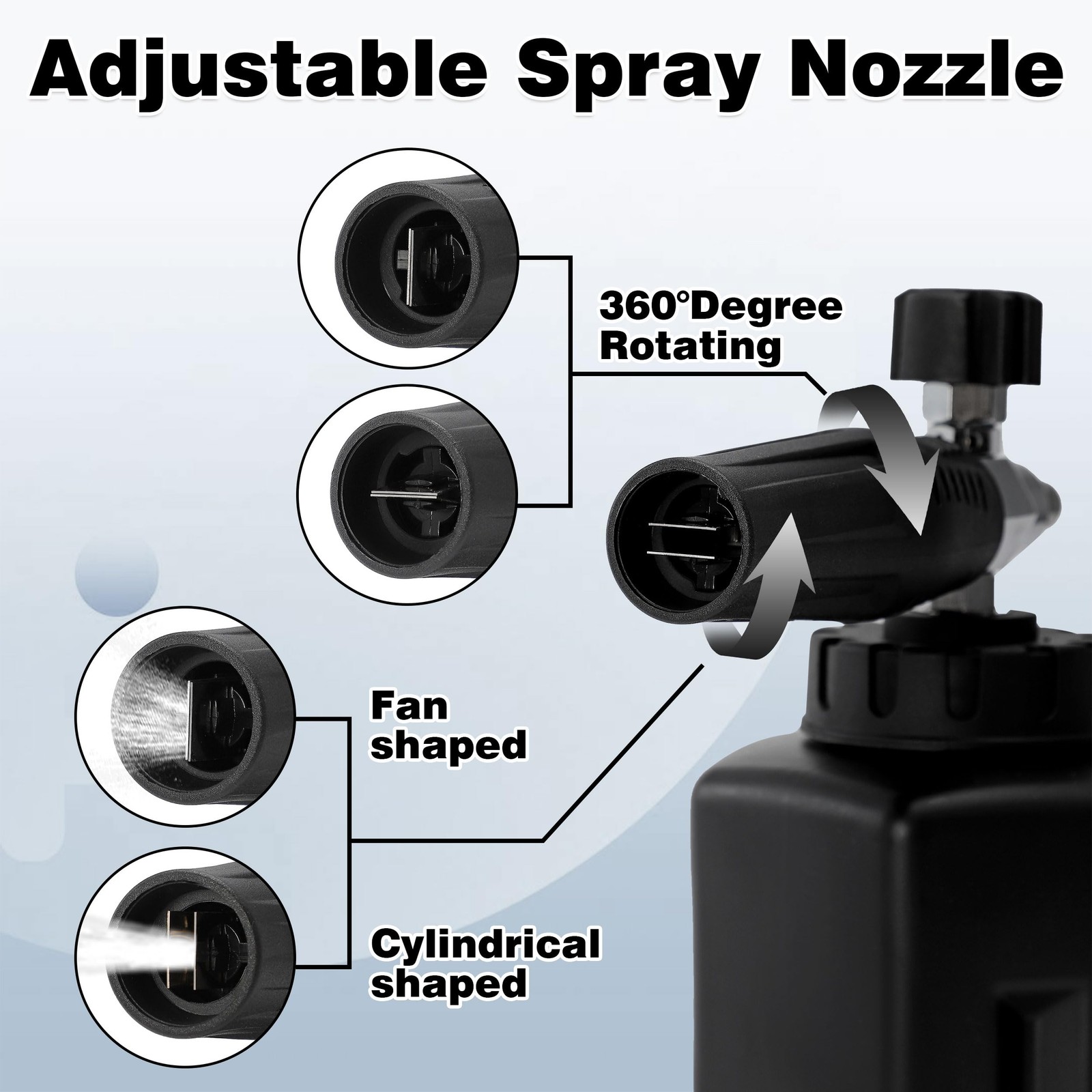 Pressure Washer Foam Cannon Gun, Short Power Washer Wand, 1.5 Liter