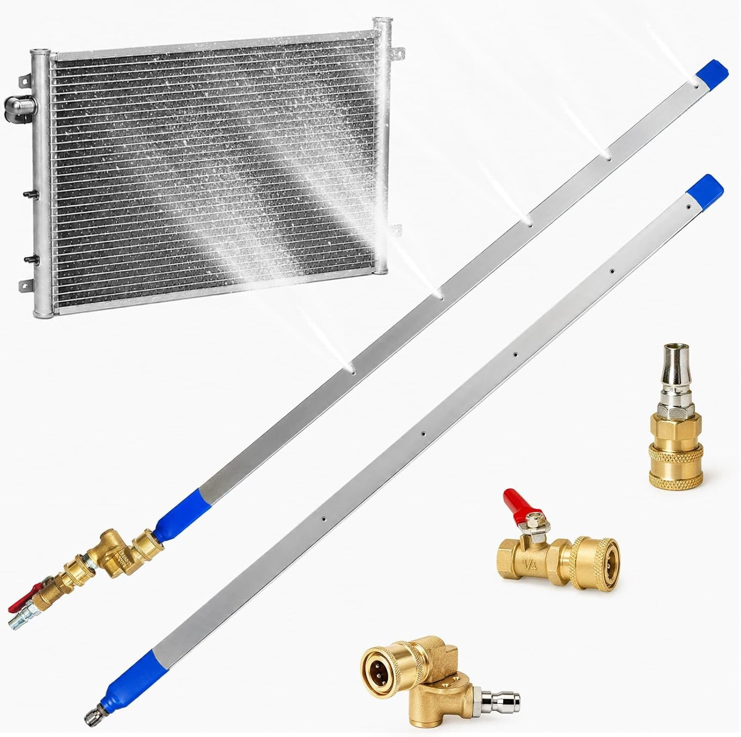 40” Radiator Cleaning Wand, Dual Purpose Radiatorflush Kit for Pressure Air Pum
