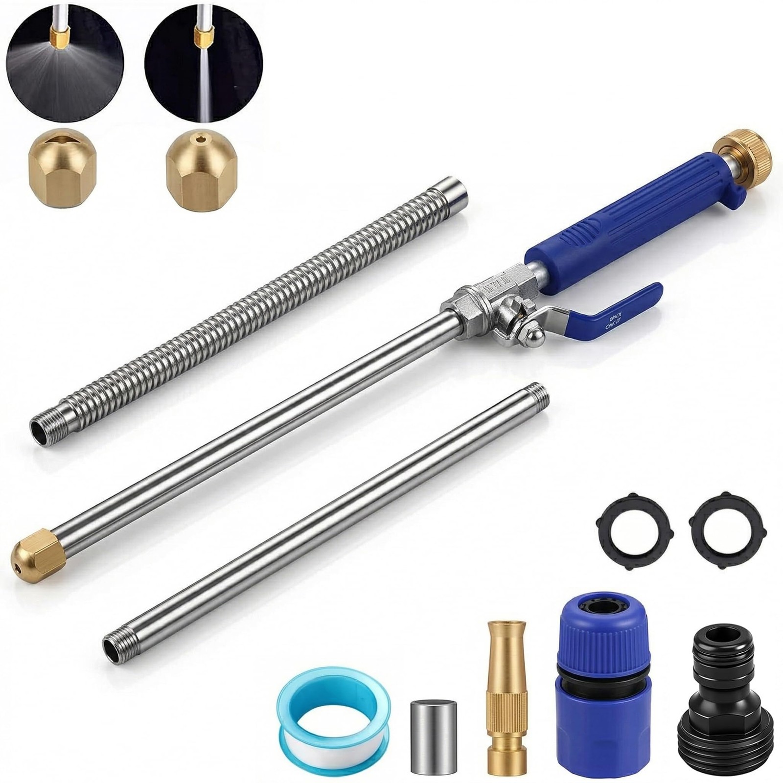 High Pressure Power Washer Wand, Watering Sprayer Cleaning Tool, Hydro Jet Wa…