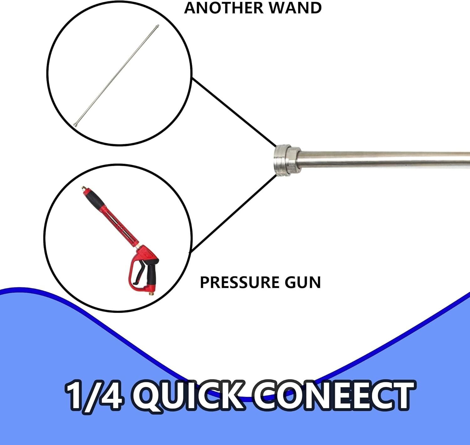Hourleey Pressure Washer Extension Wand 60 Inch (10ft) Stainless Steel Quick Con