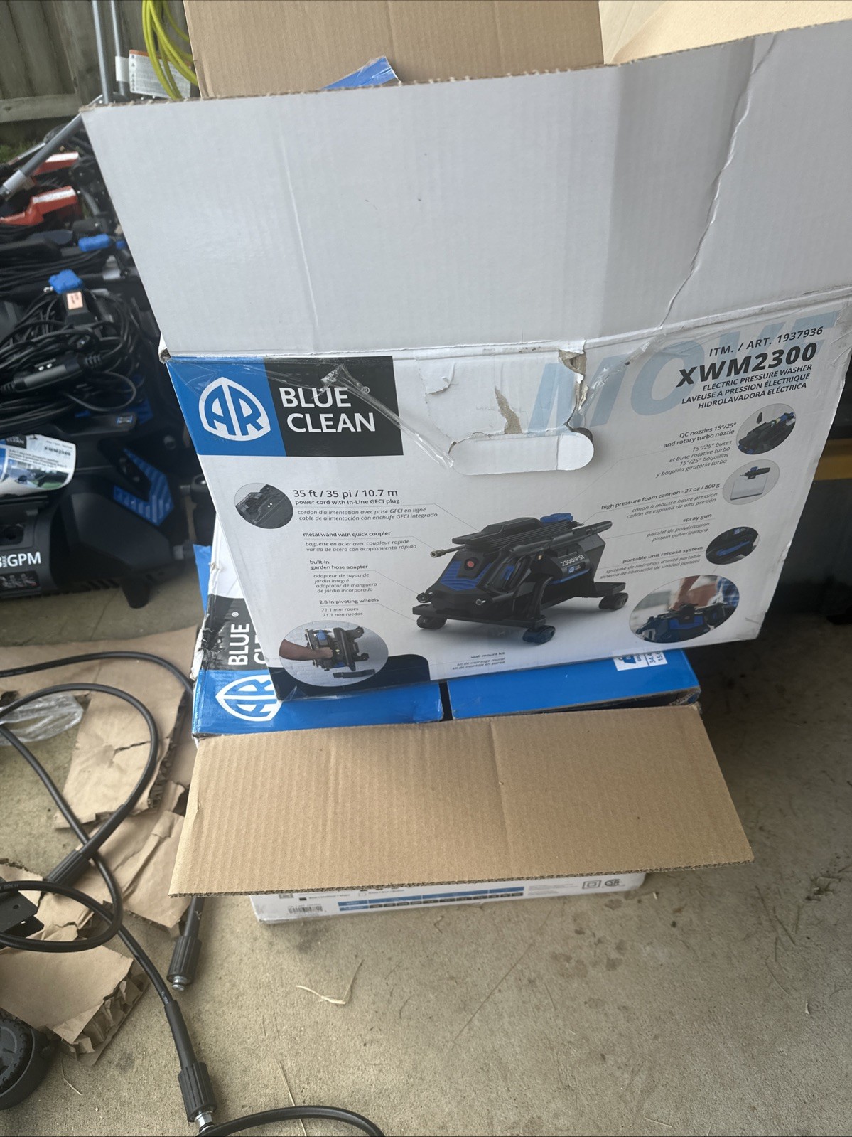 AR Blue Clean XWM2300 Electric Pressure Washer 2300 PSI 1.3 GPM Portable