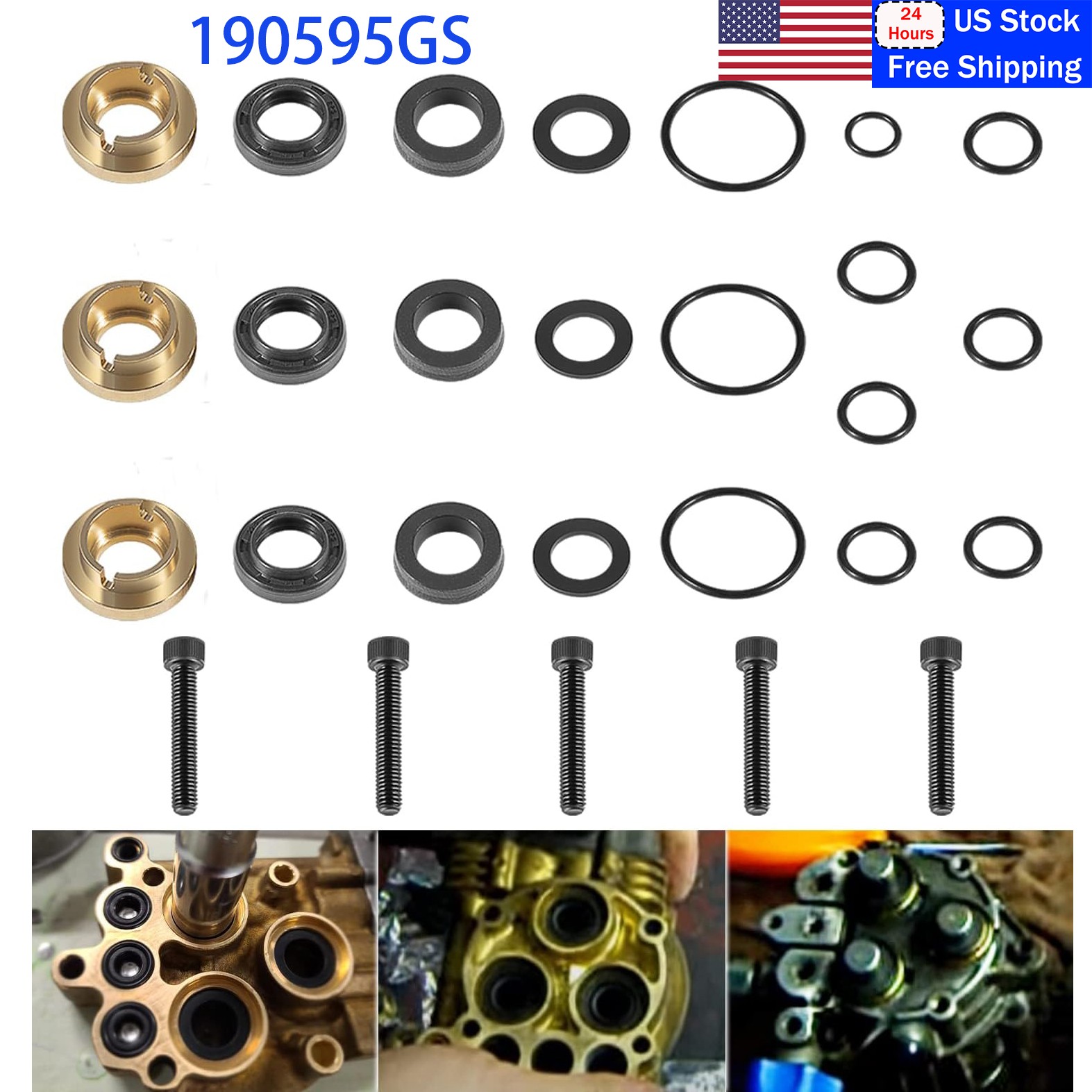 Pressure Washer Seal Kit Set Replace For Briggs & Stratton 190595GS 190711GS