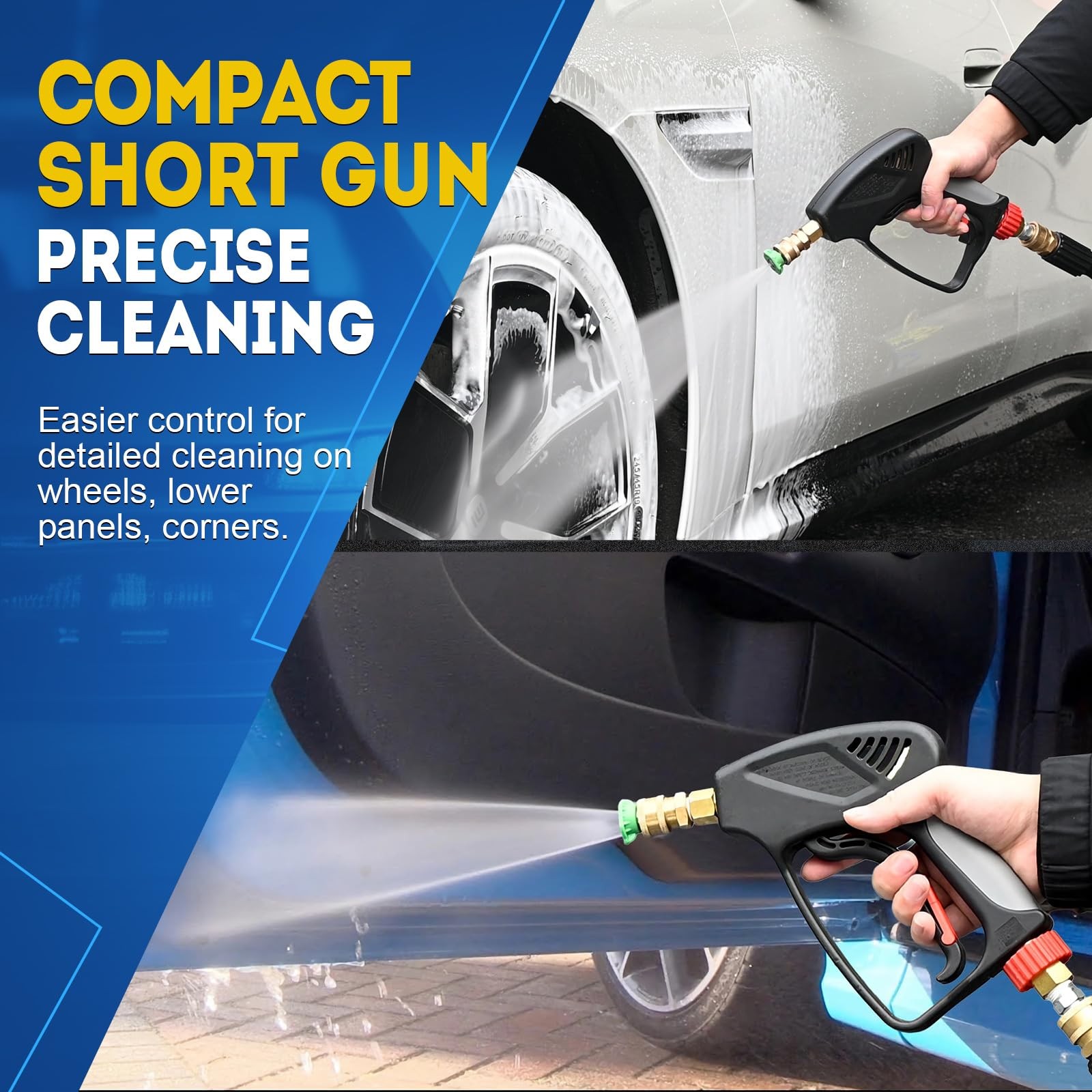TOOLCY Pro Short Pressure Washer Gun 5000 PSI with 360° Swivel 3/8 Quick Connect