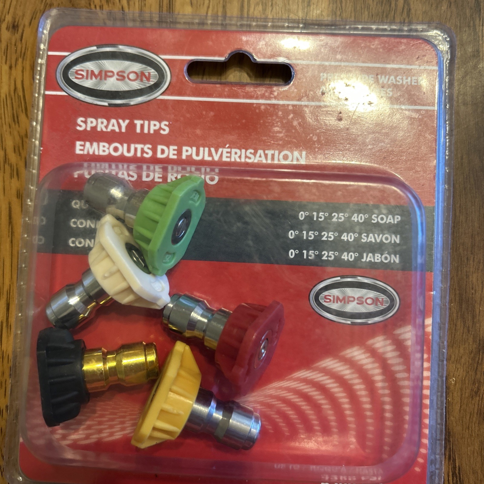 Simpson 4500 PSI Pressure Washer Nozzle Tips Universal Quick Connect Set