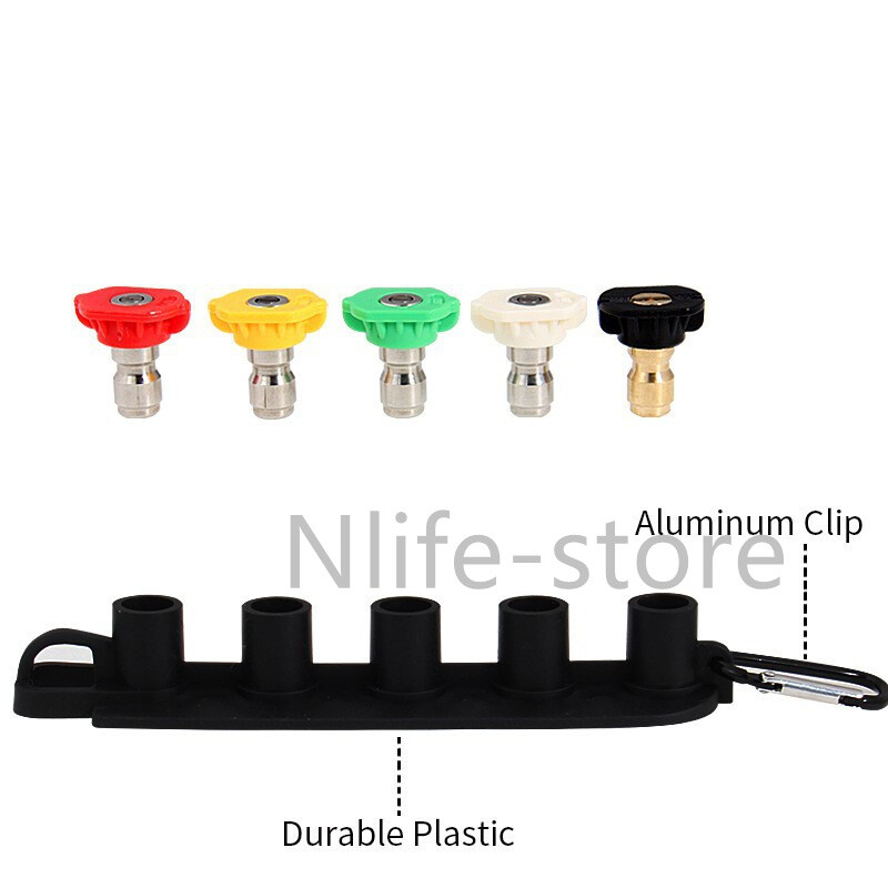 Snow Foam Tips Holder 4500PSI Pressure Washer Gun Spray Nozzle 1/4 Quick Release