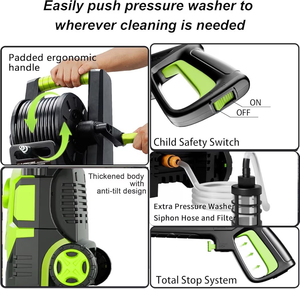 2025Upgraded Pressure Washer 5000PSI with Adjustable Touch Screen 8 Level, 34″ T