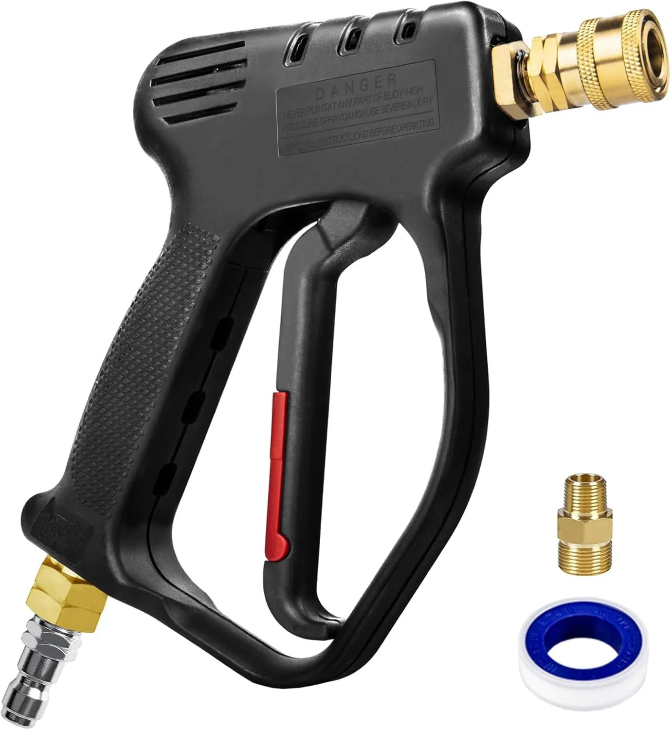Short Pressure Washer Gun 4000 PSI 10.5 GPM With 3/8 Inch Quick Connect M22 A…