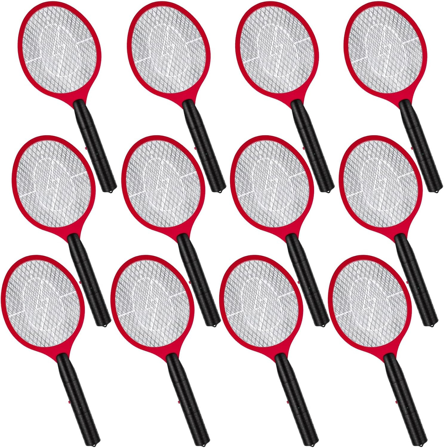 12 Pack Electric Fly Swatter Bulk, Bug Zapper Rackets for Indoor Outdoor Fly Mos